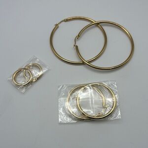 Adornia Gold Hoop Earrings Set